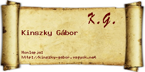 Kinszky Gábor névjegykártya